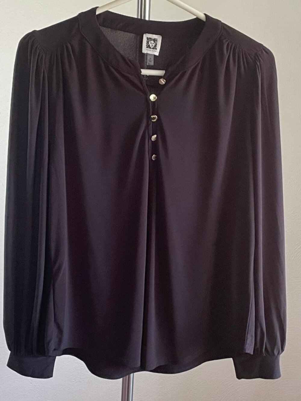 Anne Klein Blouse Womens Medium Black